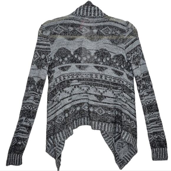 Derek Heart Flyaway Open Front Cardigan w/ Empire Waist and Tab Collar Small - Picture 2 of 9